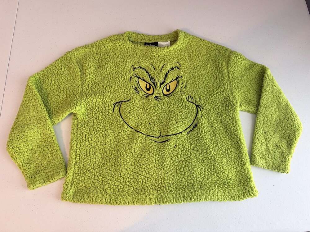 Dr. Seuss The Grinch Youth Size M (7/8) Fuzzy Faux Shearling Sweatshirt
A025